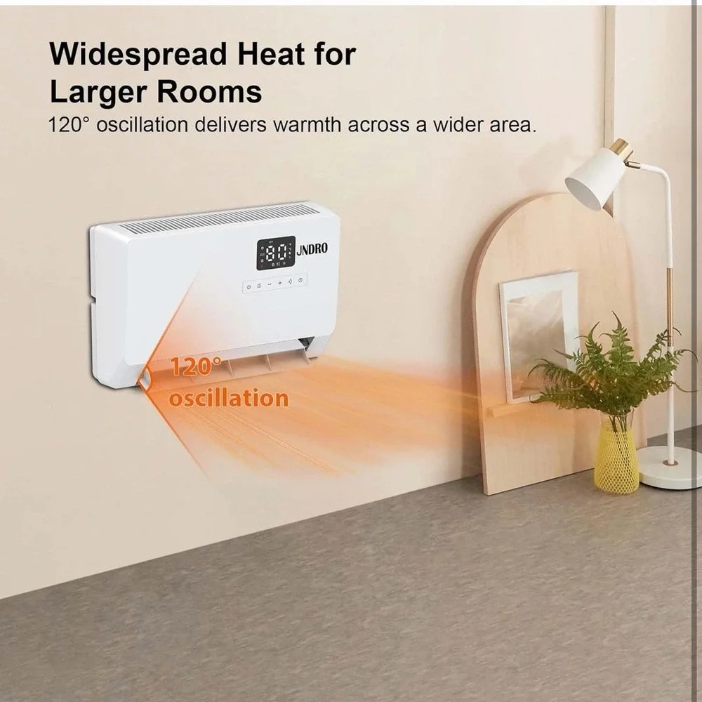 Wall-Mounted Space Heater with ECO Thermostat‎ and Remote Control LED Display
